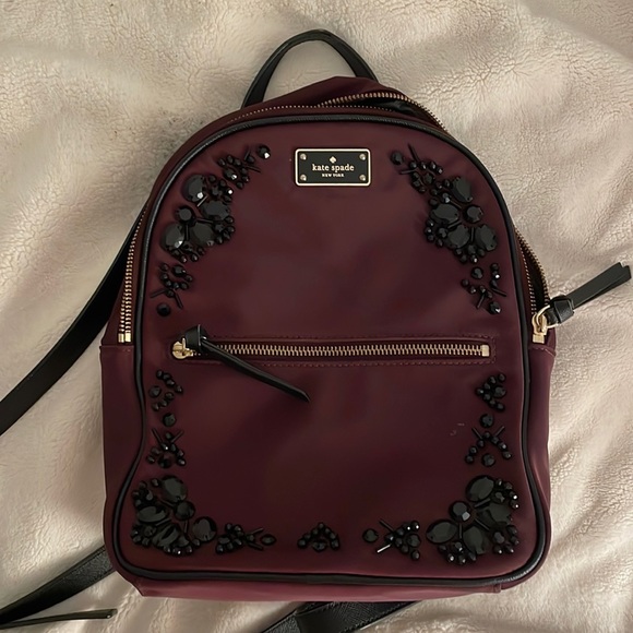 Kate Spade Burgundy Backpack - Picture 3 of 4